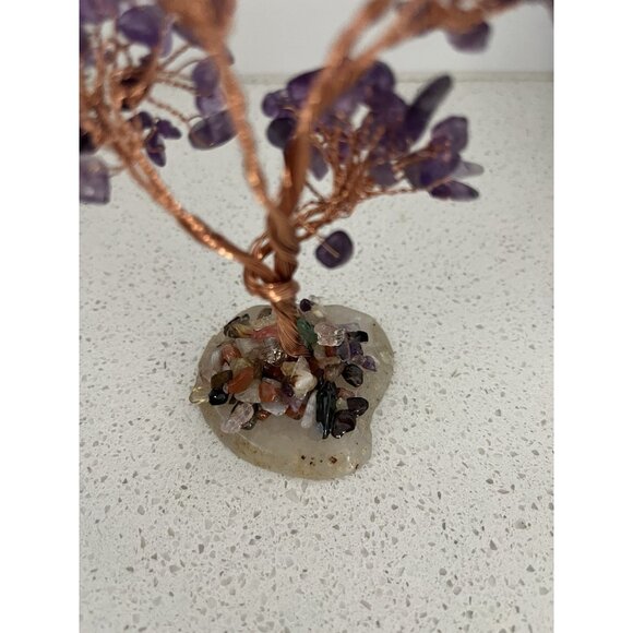 Bonsai Amethyst Crystal Tree Feng Shui Healing Good Luck Prosperity 5" tall - Picture 5 of 7